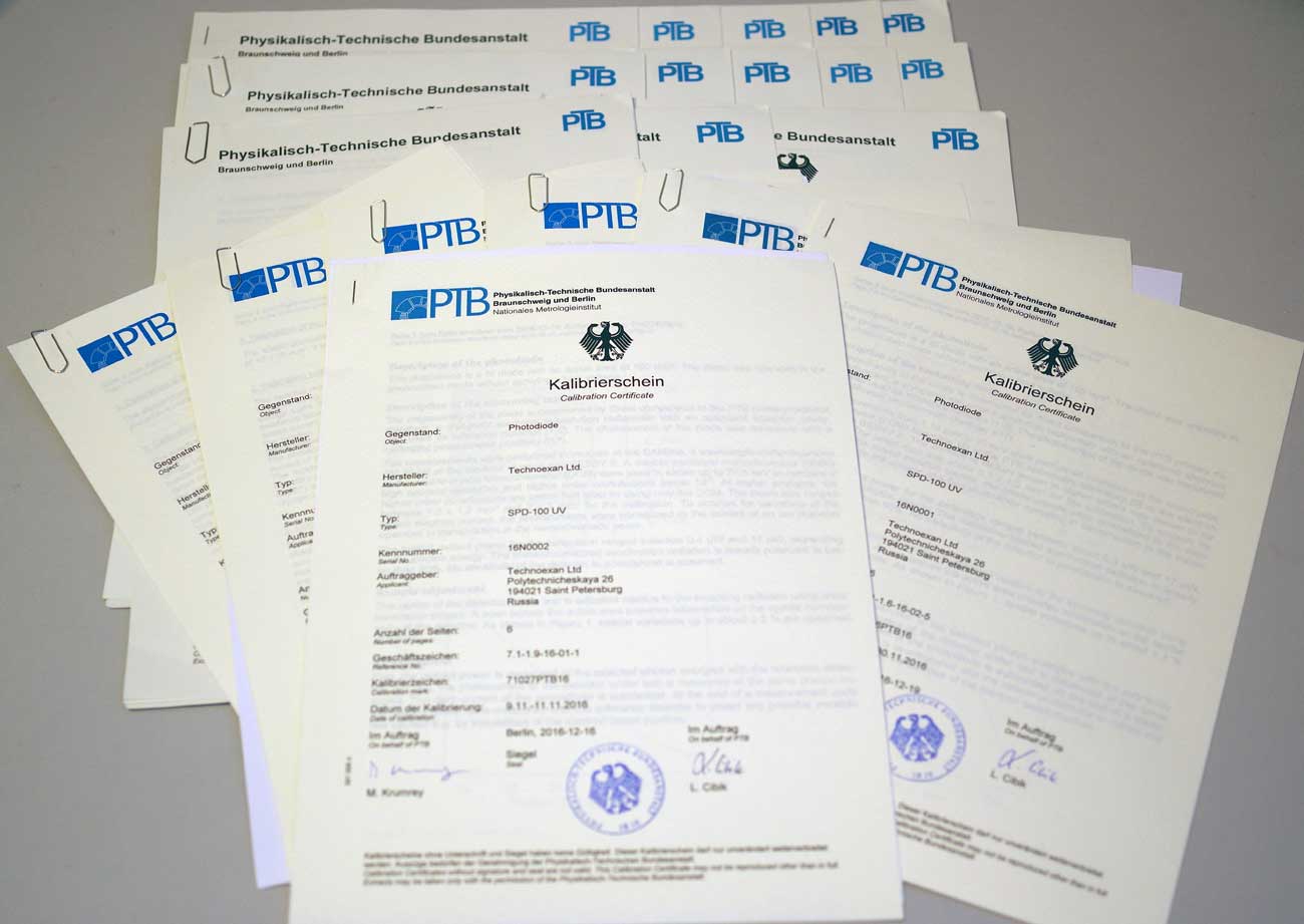 фотография калибровок в PTB